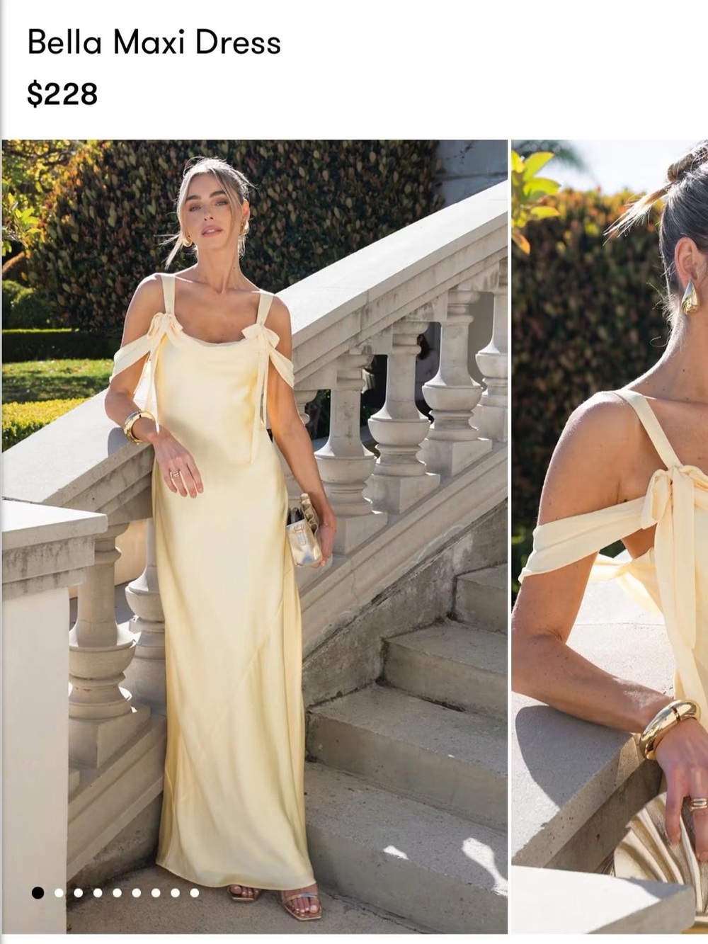 Show Me Your Mumu - Bella Maxi Dress - Pale Yellow Satin Gown